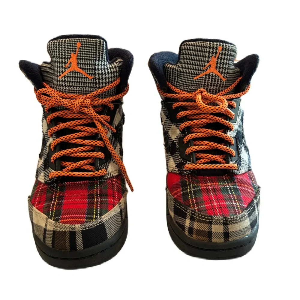 Nike Air Jordan  5 Retro Plaid Kids's High Top Sneakers Size 3Y